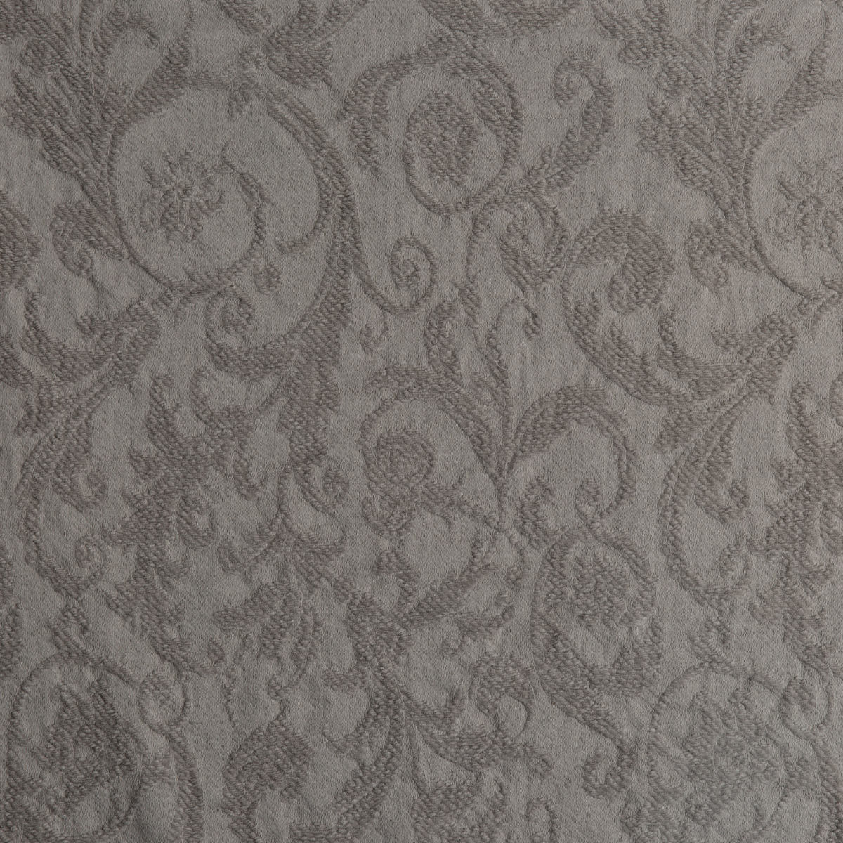 Fog: A close up of Adele fabric in fog, a neutral-warm, soft mid-tone grey.