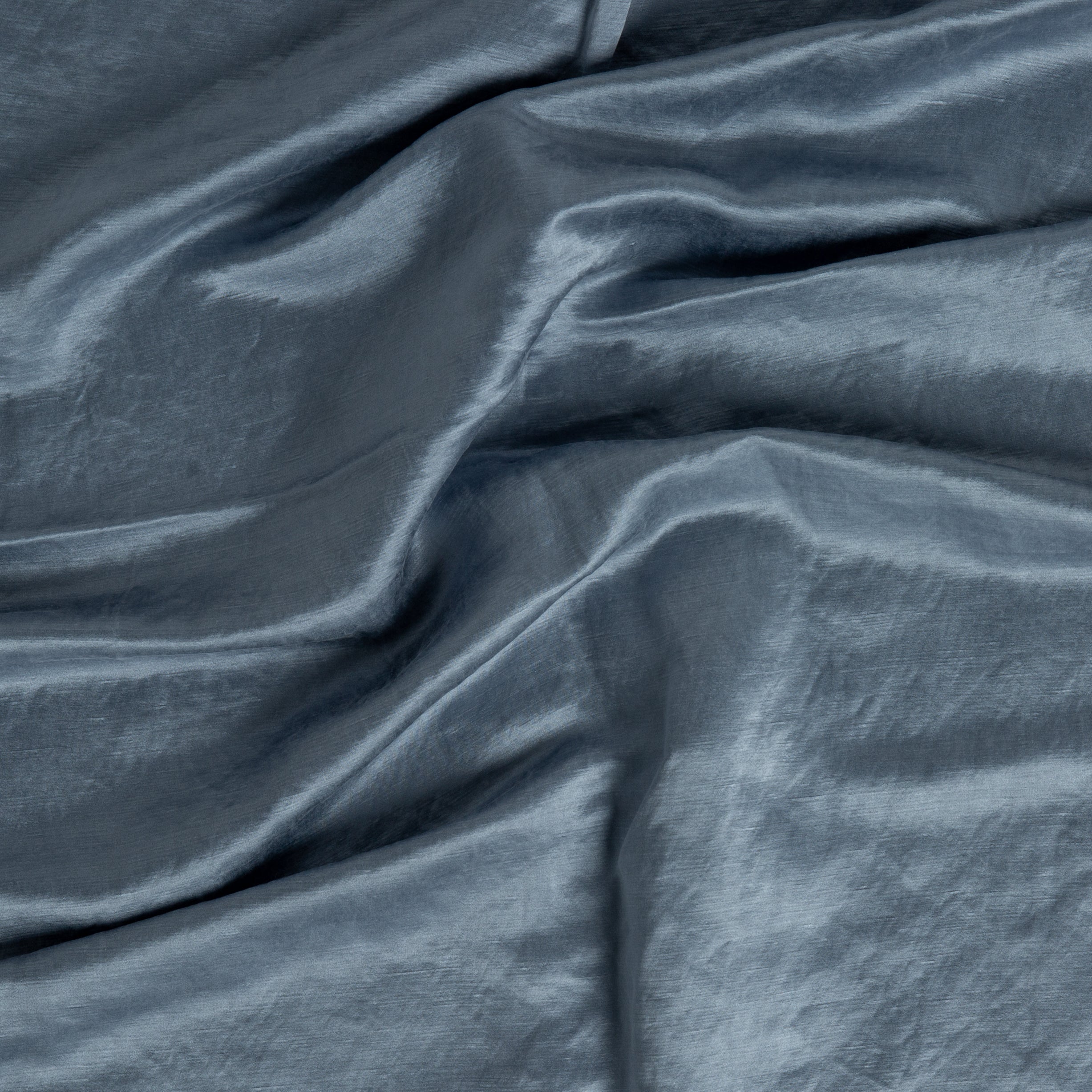 Tahoe Blue: a close up of charmeuse gently rumpled.
