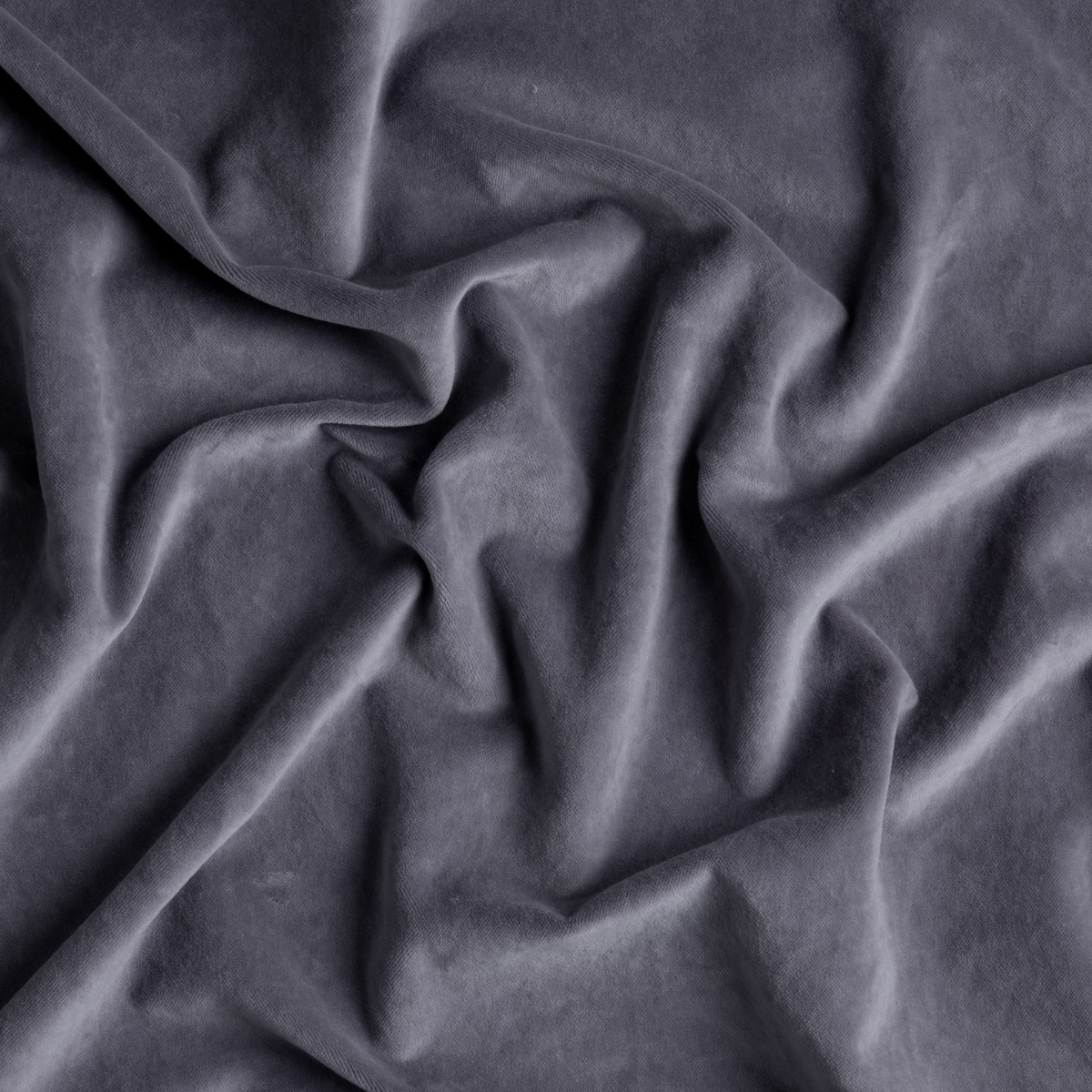French Lavender: a close up of cotton velvet fabric in french lavender, a neutral violet tone.