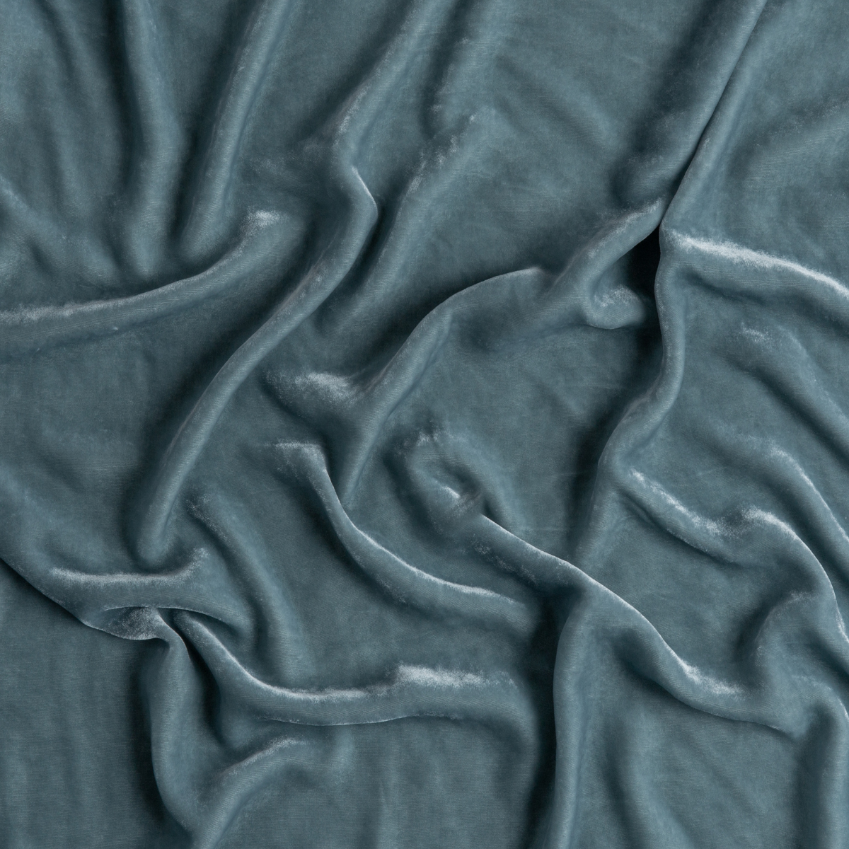 Cloud: A close up of silk velvet fabric in cloud, a soft, subtle sky blue-grey.