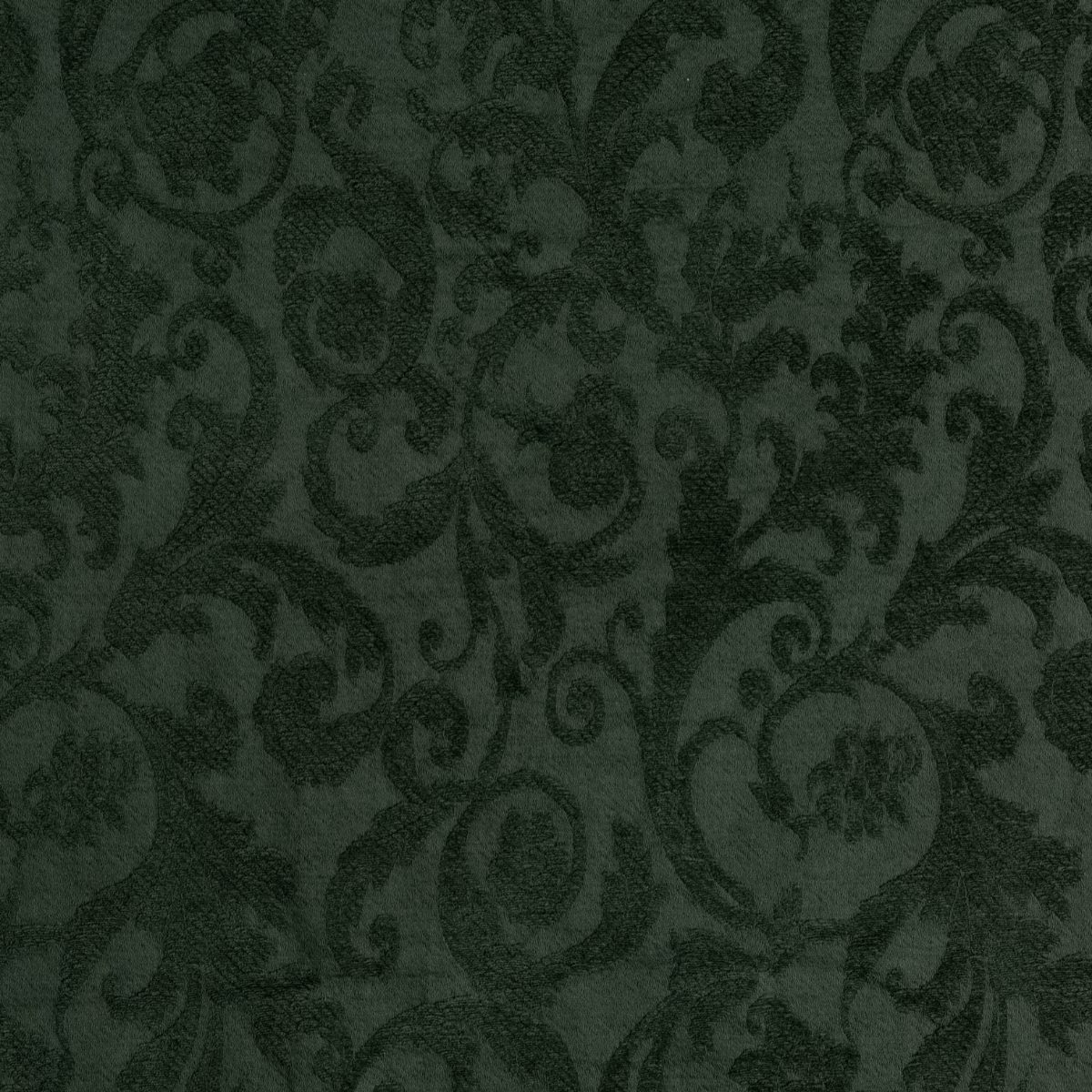 Juniper: A close up of Adele fabric in Juniper, a deep green tone. 