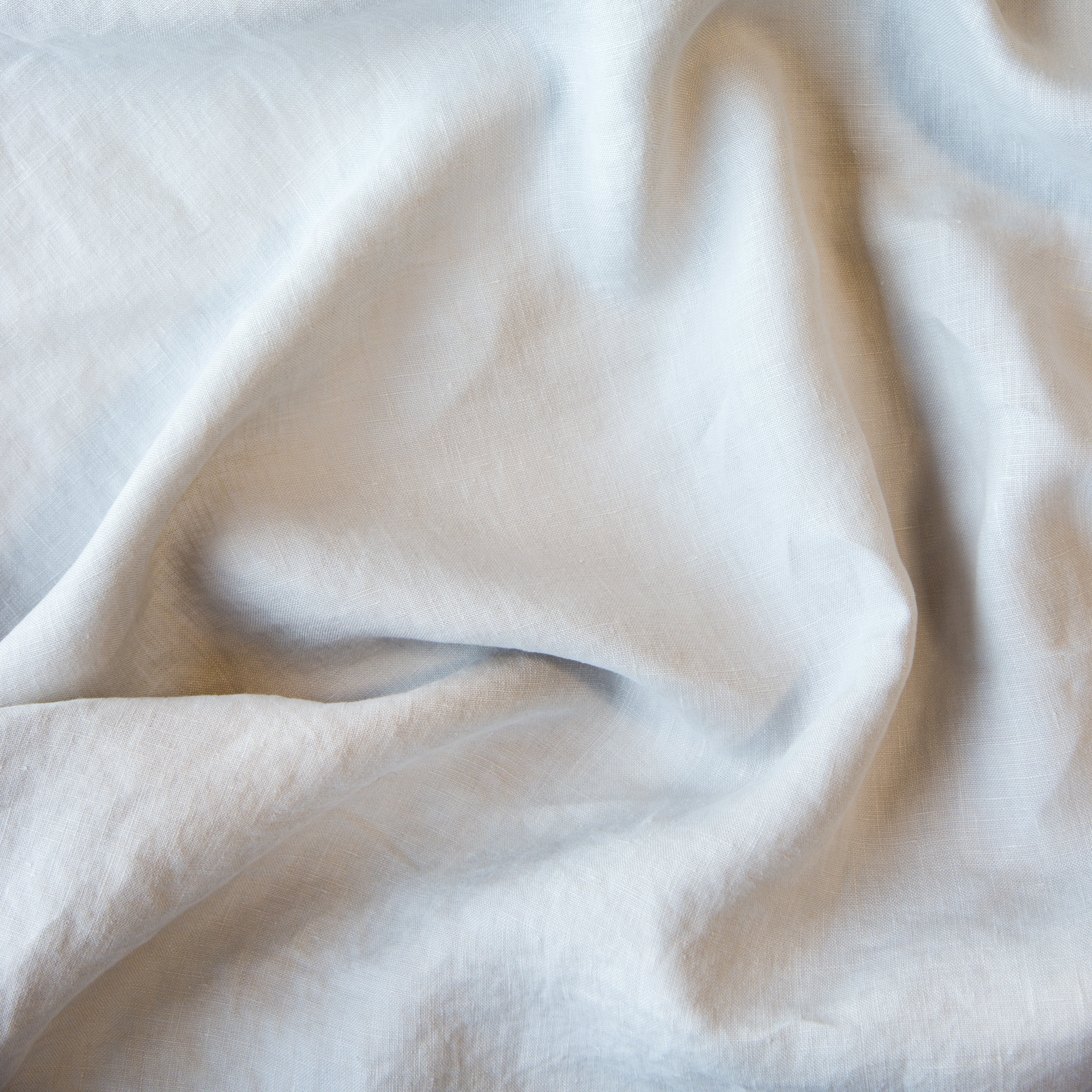 Sterling: A close up of linen in sterling, a silvery neutral light grey. 